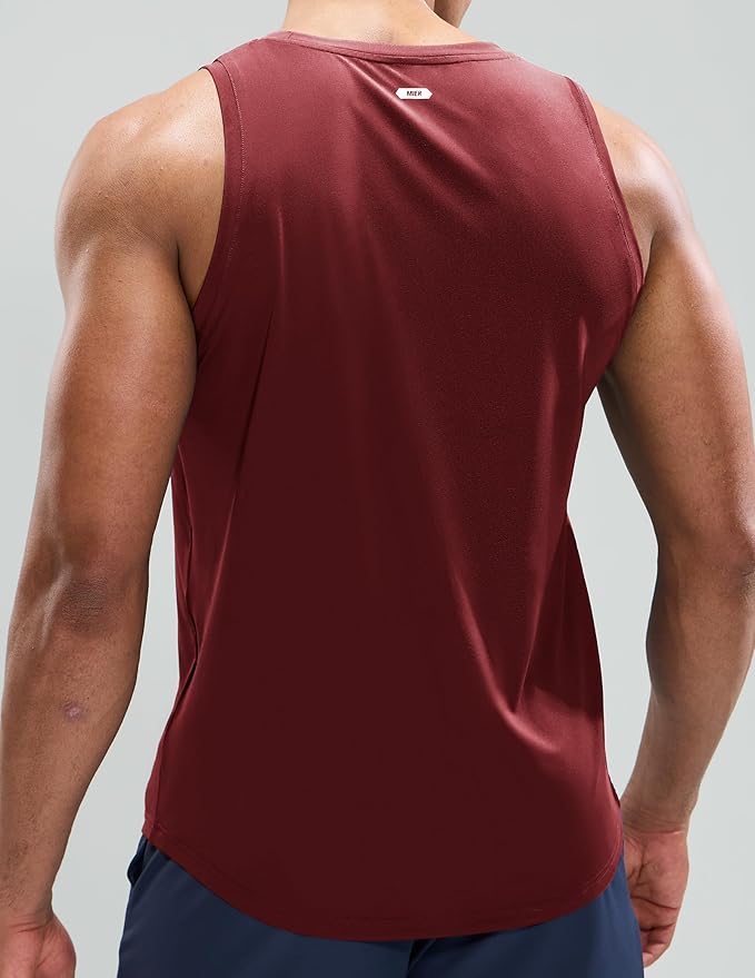 MIER Men's Tank Tops Workout Sleeveless Tee Shirts Muscle Athletic Gym Running Beach Tanks for Men, Quick Dry
