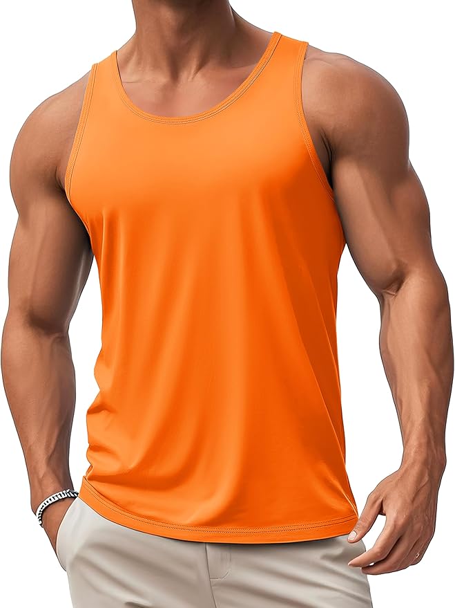 MAGCOMSEN Mens Workout Tank Tops Undershirt Cotton Muscle Athletic Sleeveless Shirts for Gym