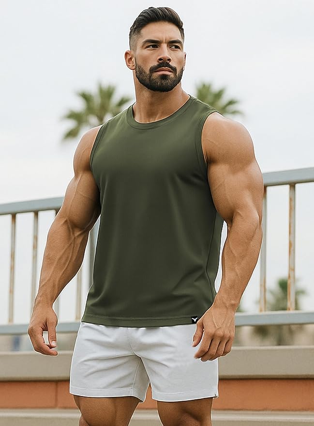 Men's Athletic Tank Tops Sleeveless Muscle Shirts Workout Running Bodybuilding Gym Tanks