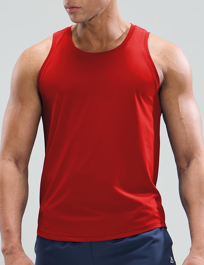 MIER Men's Tank Tops Workout Sleeveless Tee Shirts Muscle Athletic Gym Running Beach Tanks for Men, Quick Dry