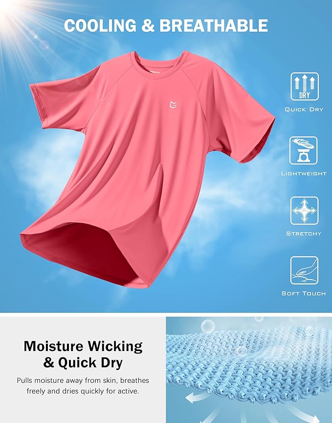 G Gradual Men's Workout Athletic T-Shirts Moisture Wicking Cooling Running Shirts Short Sleeve Performance Tee for Gym Tennis