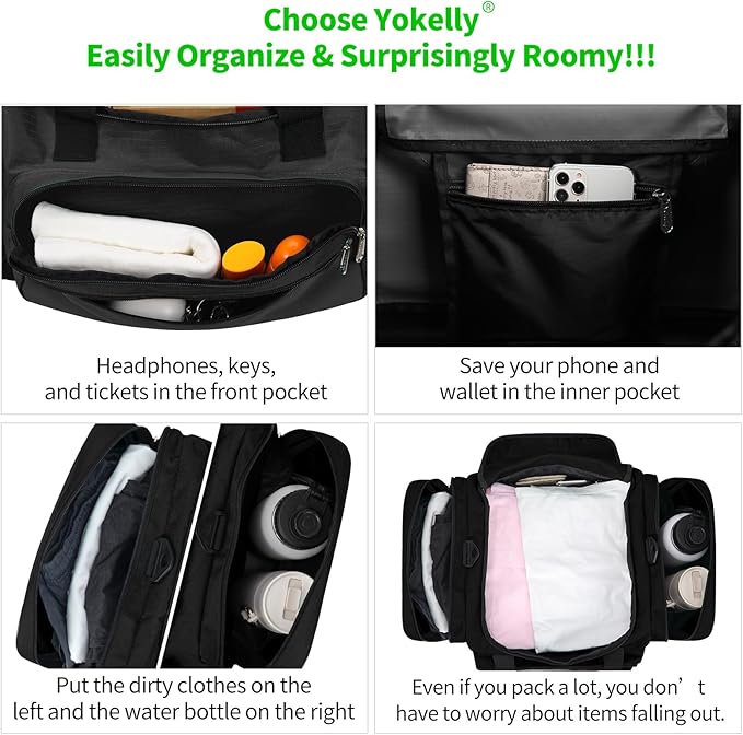 Sports Duffel Bag 20 inch for Travel Gym - Black