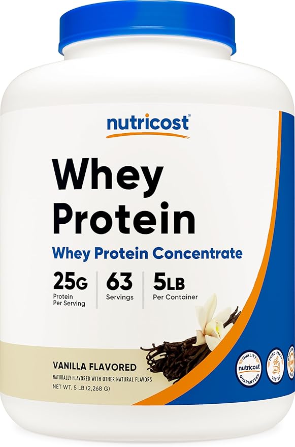 Nutricost Whey Protein Powder, Vanilla, 5 pounds - Whey Protein Concentrate