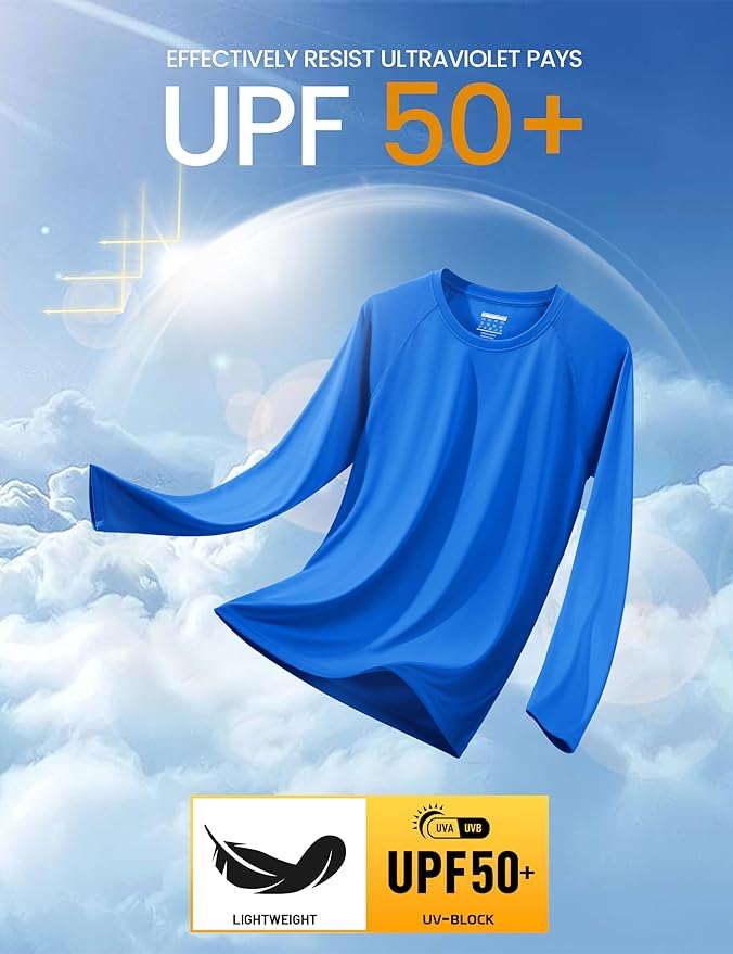 MAGCOMSEN Men's Long Sleeve Shirts UPF 50+ UV Sun Protection Athletic Shirts for Hiking Running Workout Rash Guard