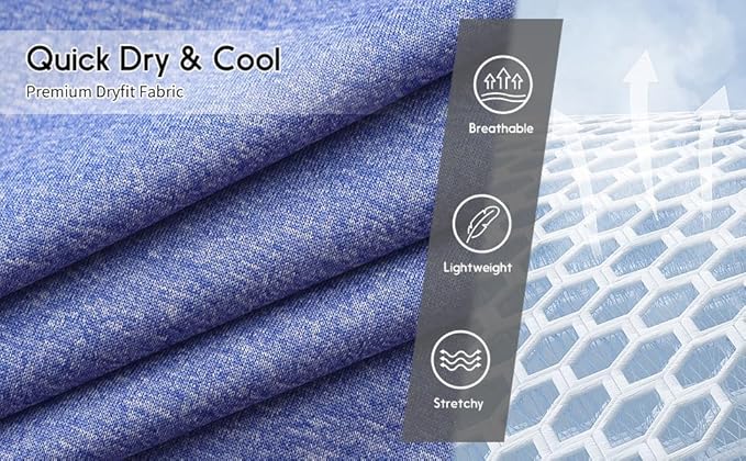 Men's Long Sleeve Moisture Wicking Athletic Shirts, Dry Fit Long Sleeve UV Protection Shirts Men for Workout, Running, Hiking