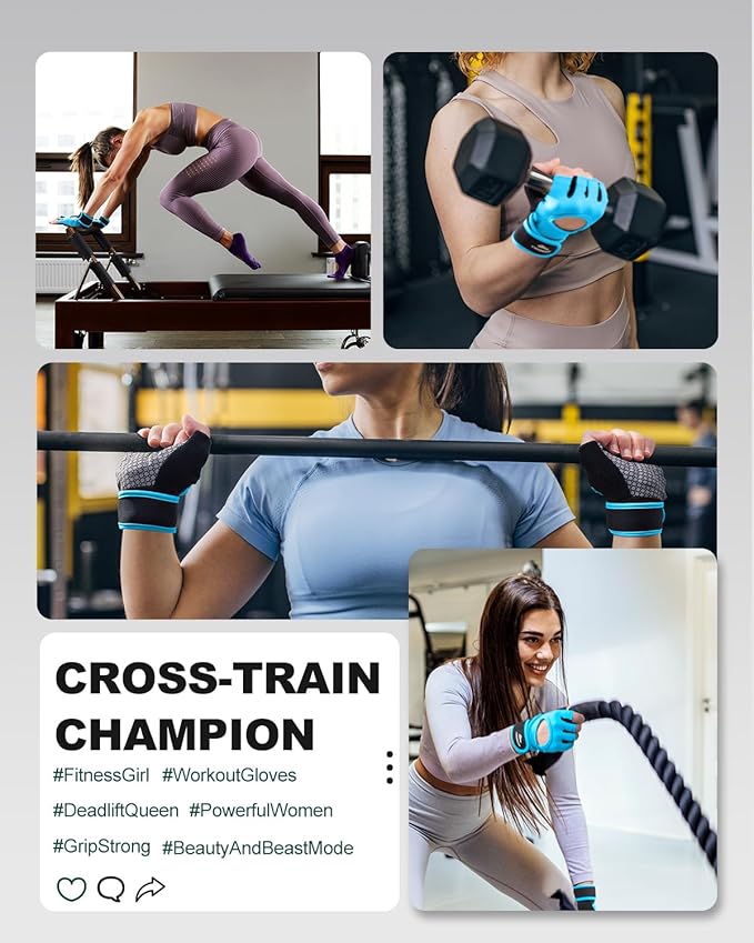 Trideer Weight Lifting Gloves for Women Men with Wrist Support, Workout Gloves Women Full Palm Protection for Gym Training, Fitness, Weightlifting & Pull Ups