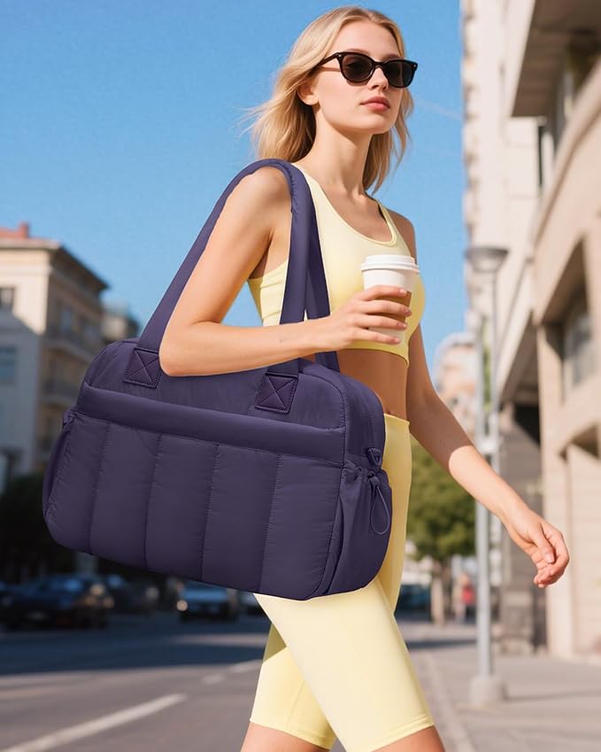 oscaurt Gym Bag for Women Lightweight Duffle Bag for Travel with Toiletry Pouch Water Resistant Carry On Weekender Overnight Duffel