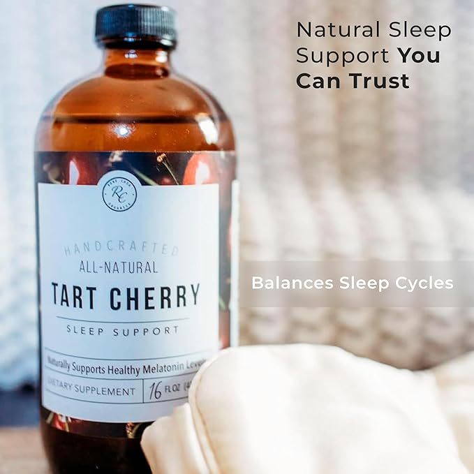 Rowe Casa Organics Tart Cherry Organic Sleep Support with Valerian Root, Supports Sleep Cycle Regulation and Muscle Recovery (16 Fl Ounces)