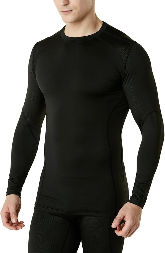 TSLA Men's Thermal Long Sleeve Compression Shirts, Athletic Base Layer Top, Winter Gear Running T-Shirt