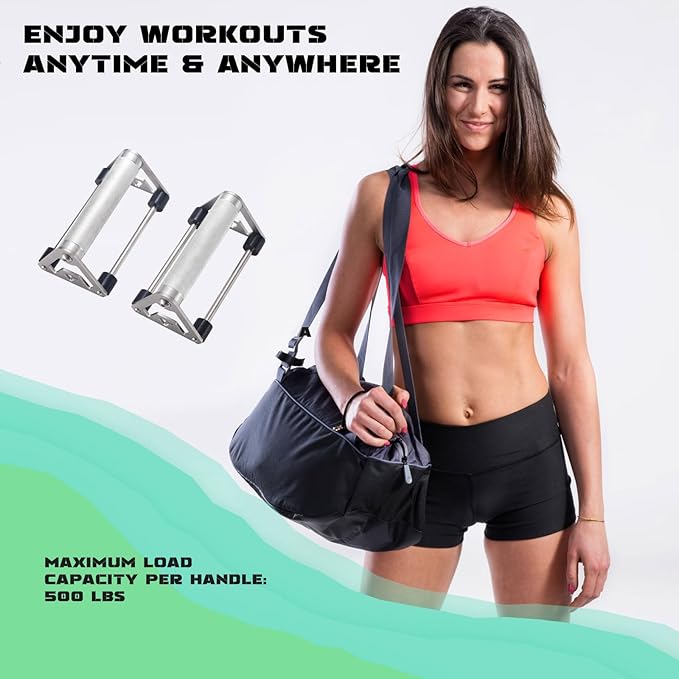 Push Up Stand, Pushup Handles with Aluminum Alloy Grips for Strength Training, Heavy-duty Push Up Bars with Anti-slip, Odor-free Silicone Pads,1 Pair