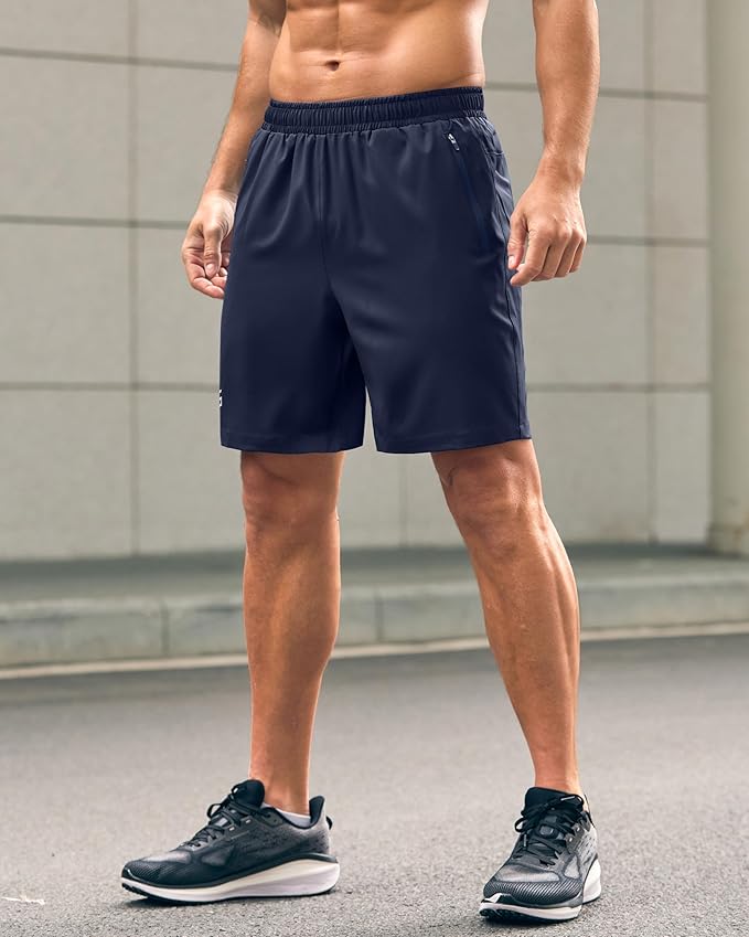 G Gradual Men's Athletic Running Shorts with Zipper Pockets Quick Dry 7"/ 5"/ 9" Workout Gym Shorts for Basketball Hiking