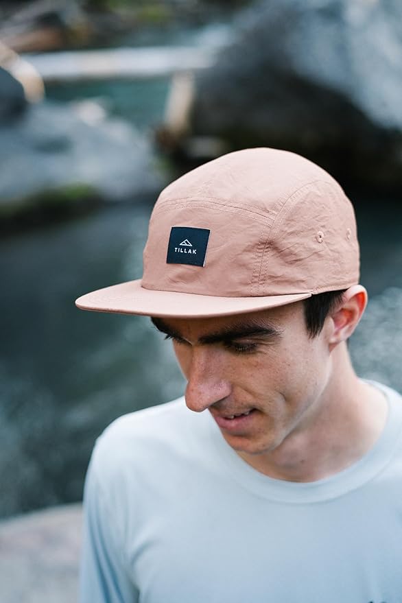 Tillak Wallowa Camp Hat, Lightweight Nylon 5 Panel Cap with Snap Closure