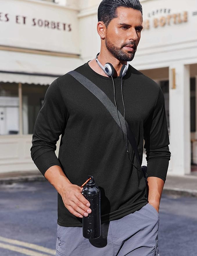 COOFANDY Long Sleeve Shirts for Men Moisture Wicking Activewear T-Shirts Workout Running Shirts