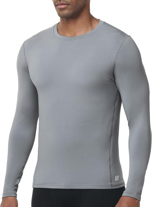Men's Thermal Compression Shirts, Long Sleeve Fleece Lined Base Layer, Cold Weather Gear Athletic Undershirt Top