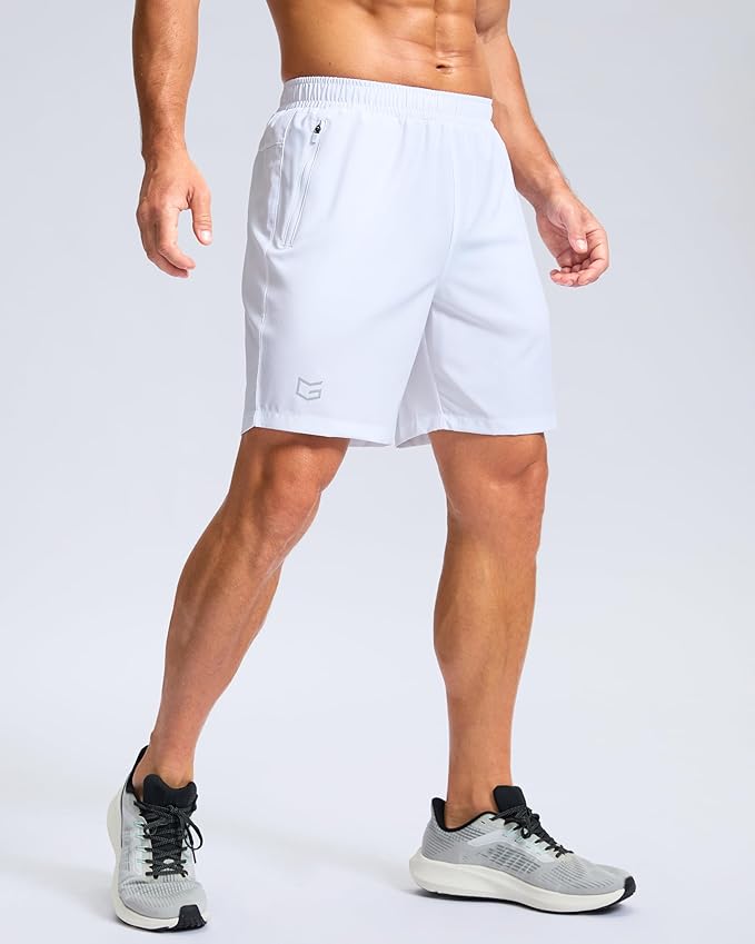 G Gradual Men's Athletic Running Shorts with Zipper Pockets Quick Dry 7"/ 5"/ 9" Workout Gym Shorts for Basketball Hiking