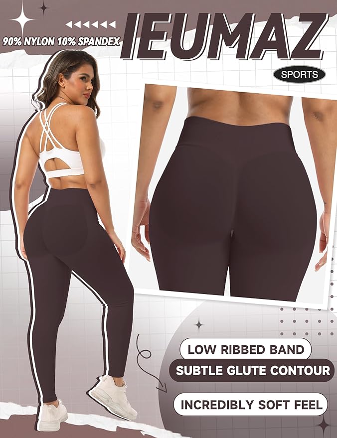 Scrunch Butt Lifting Leggings for Women Gym Seamless Workout Leggings Mid Low Waist Tummy Control Yoga Pants