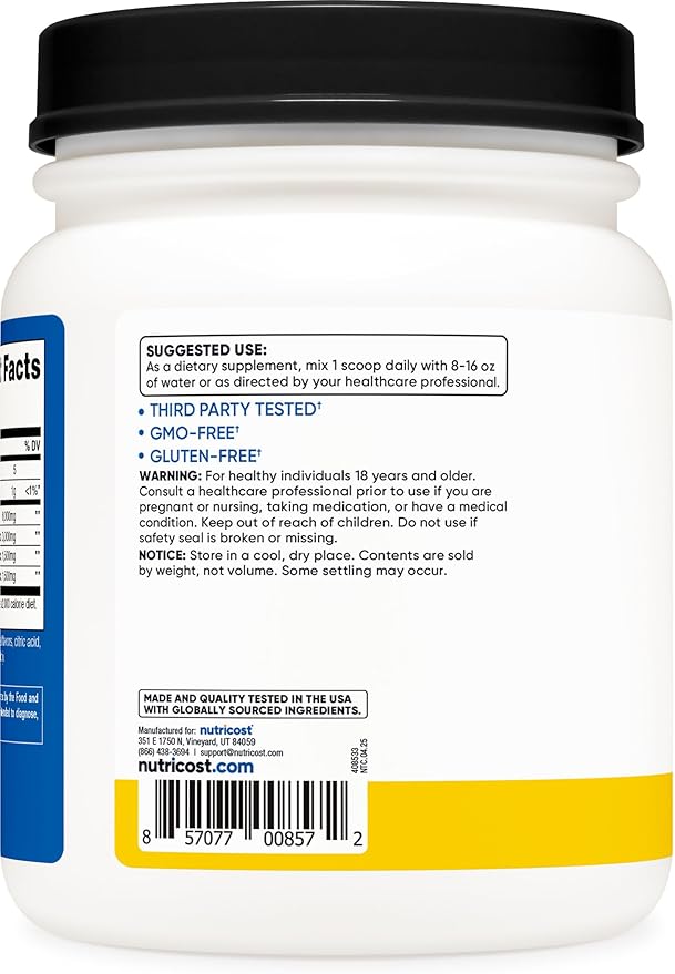 Nutricost BCAA Powder (Pineapple, 90 Servings) - Optimal 2:1:1 Ratio