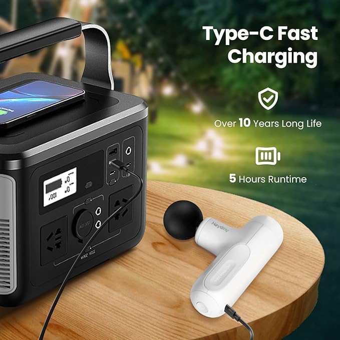 Super Mini Massage Gun Deep Tissue with 5 Speeds, Small Travel Size Percussion Muscle Massager for Pain Relief with 4 Attachments, Handheld Portable Massager Gun for Man & Women, White