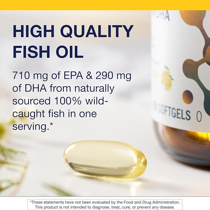 Metagenics OmegaGenics EPA-DHA 1000 mg - High Potency Omega-3 Fish Oil Supplement for Heart, Brain & Joint Health* - Sustainably Sourced - 60 Softgels