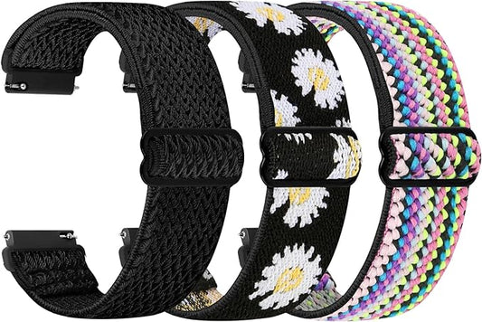 Quick Release Watch Band - Choice of Width -18mm 19mm 20mm 22mm 24mm Watch Bands, Solo Loop Adjustable Elastic Nylon Watch Straps Replacement Wristband for Men Women