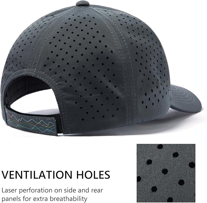 UPF 50+ Performance Water Resistant Baseball Cap Lightweight Breathable Hat Golf Running Boat Hiking for Men Women