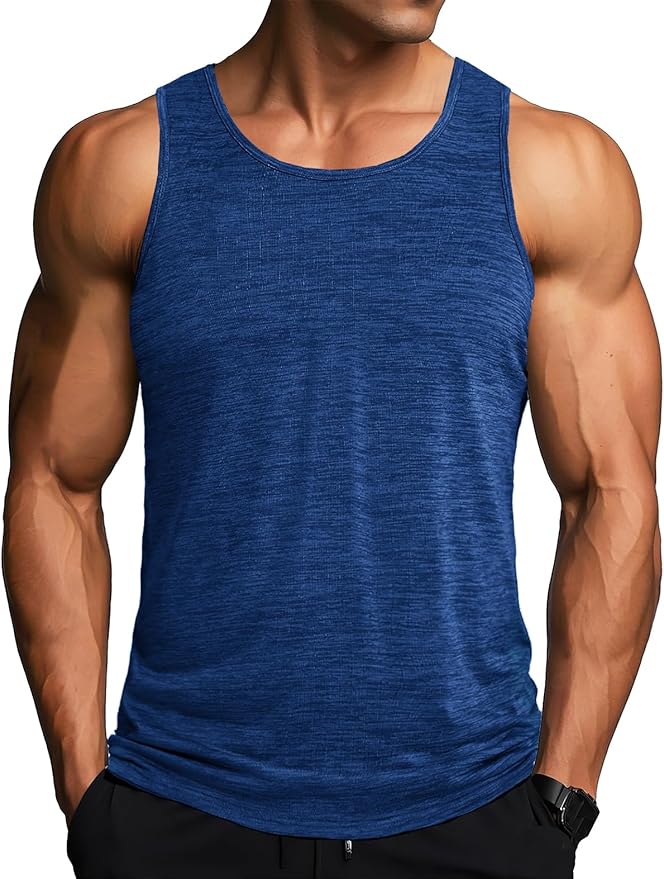 MAGCOMSEN Mens Workout Tank Tops Undershirt Cotton Muscle Athletic Sleeveless Shirts for Gym
