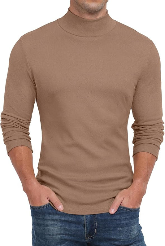 Sailwind Men's Mock Turtleneck Long Sleeve T Shirts Basic Slim Fit Pullover Sweater Thermal Lightweight Tees