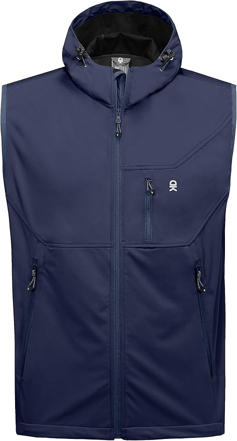 Little Donkey Andy Men's Lightweight Softshell Vest Windproof Sleeveless Jacket for Travel Hiking Running Golf