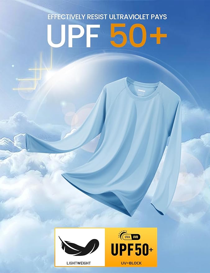 MAGCOMSEN Men's Long Sleeve Shirts UPF 50+ UV Sun Protection Athletic Shirts for Hiking Running Workout Rash Guard