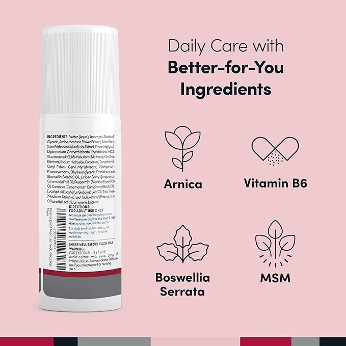 Penetrex Joint & Muscle Therapy - Soothing Gel for Back, Neck, Hands, Feet - Premium Whole Body Rub with Arnica, Vitamin B6 & MSM - 3oz Roll On Gel (2-Pack)