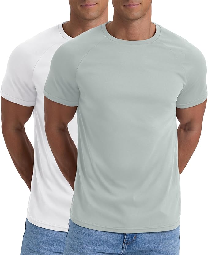 Askdeer Men's T-Shirt Short Sleeve Quick Dry Shirts Lightweight Workout Athletic Tees for Running, Beach, Hiking