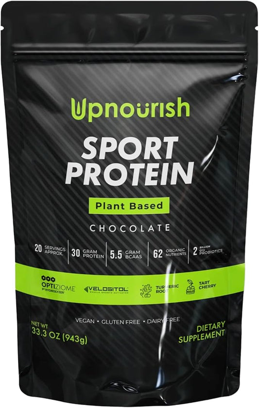 Vegan Sport Protein Powder Chocolate 20 servings – 30g Plant Based Protein, VELOSITOL, BCAAs, Organic Greens & Fruits, Probiotics, Tart Cherry for Post Workout Recovery, Inform Sports Certified Keto