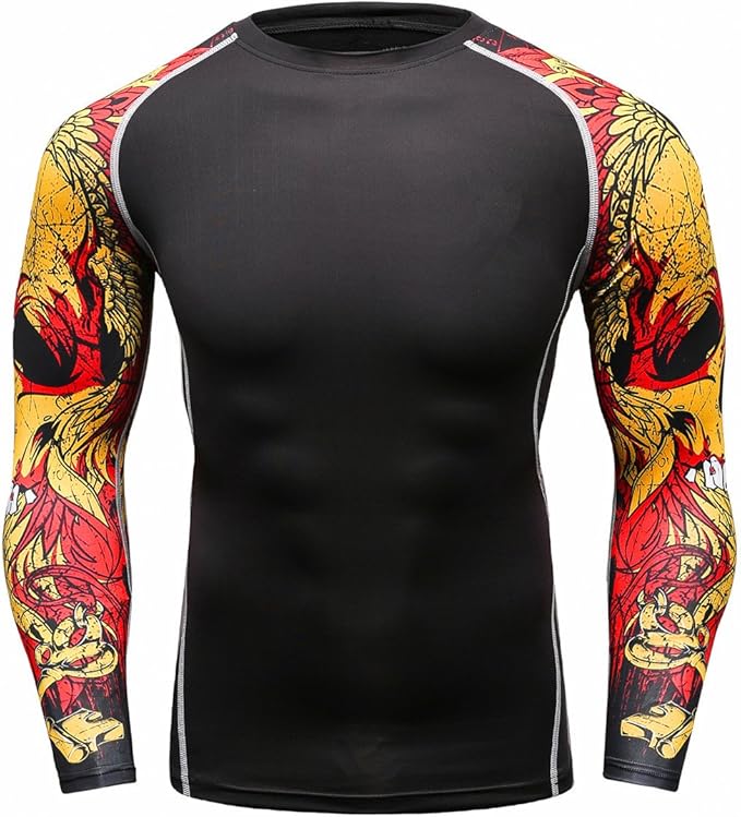 Men's Soft Slim Long Sleeve Dry-Fit Compression Gym Trainning Shirt