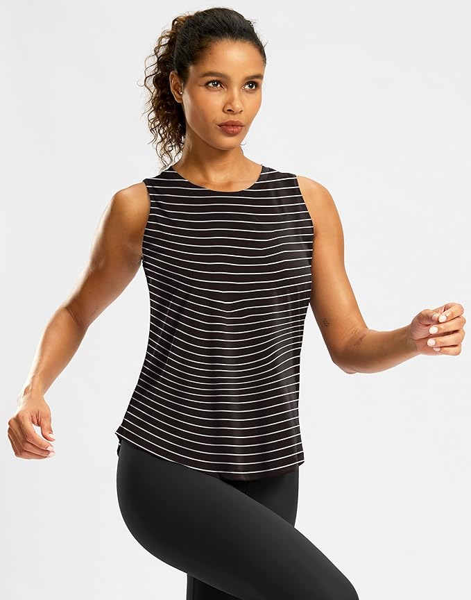 G Gradual Workout Tank Top for Women Sleeveless Athletic Yoga Tops High Neck Quick Dry Running Tennis Sports Shirts for Women