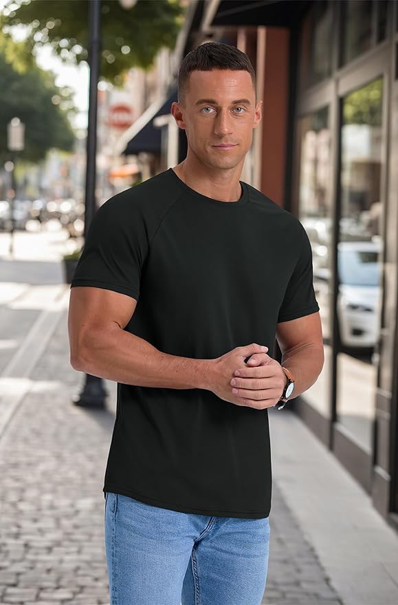 Askdeer Men's T-Shirt Short Sleeve Quick Dry Shirts Lightweight Workout Athletic Tees for Running, Beach, Hiking