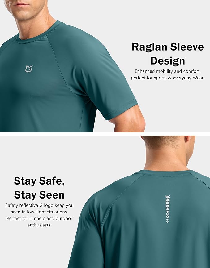 G Gradual Men's Workout Athletic T-Shirts Moisture Wicking Cooling Running Shirts Short Sleeve Performance Tee for Gym Tennis