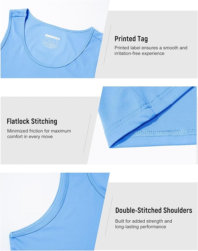 Boladeci Men's Tank Top Workout Athletic Quick Dry UPF 50+ Sun Protection Lightweight Summer Beach Gym Sleeveless Shirts