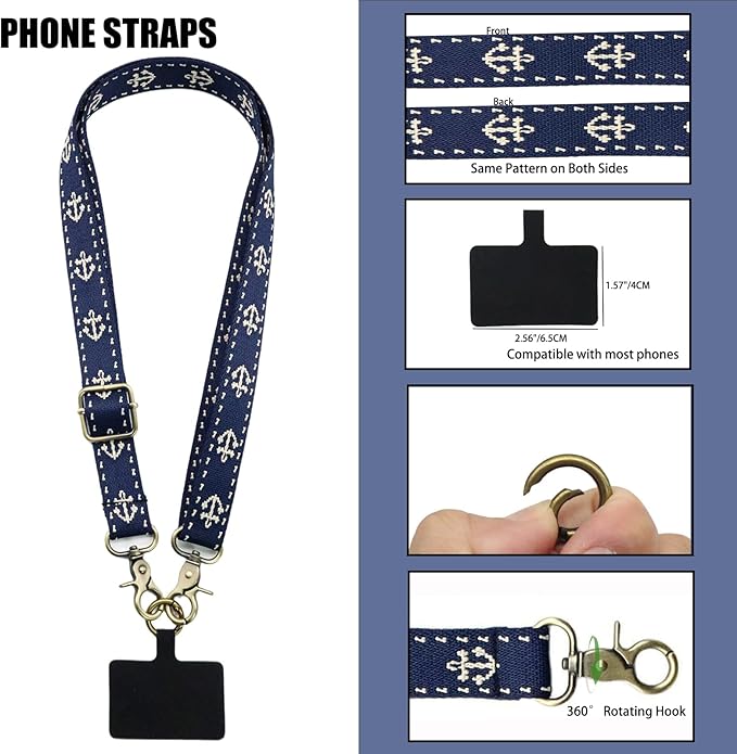 Adjustable 1" Width Phone Crossbody Lanyard and Wristlet Strap - Gift For The Lover In Your Life