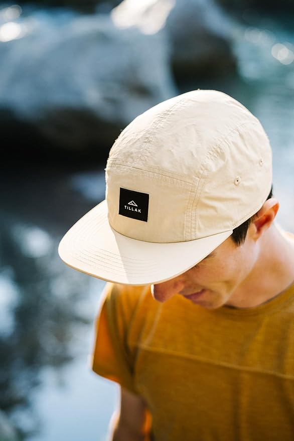 Tillak Wallowa Camp Hat, Lightweight Nylon 5 Panel Cap with Snap Closure
