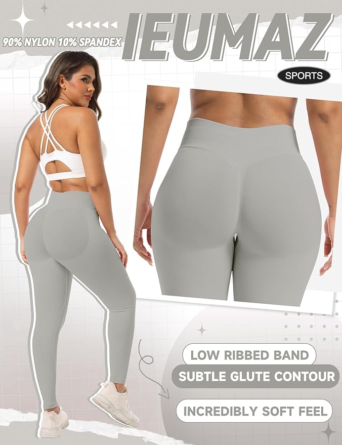 Scrunch Butt Lifting Leggings for Women Gym Seamless Workout Leggings Mid Low Waist Tummy Control Yoga Pants