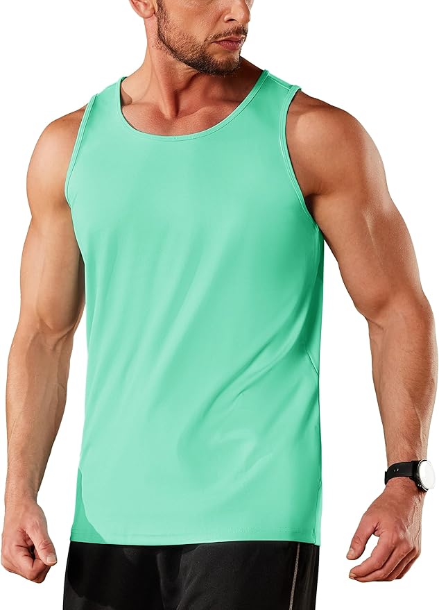 TACVASEN Men's Workout Tank Tops Sleeveless UPF 50+ Summer Sun Shirts Quick Dry for Running Swim Gym Beach