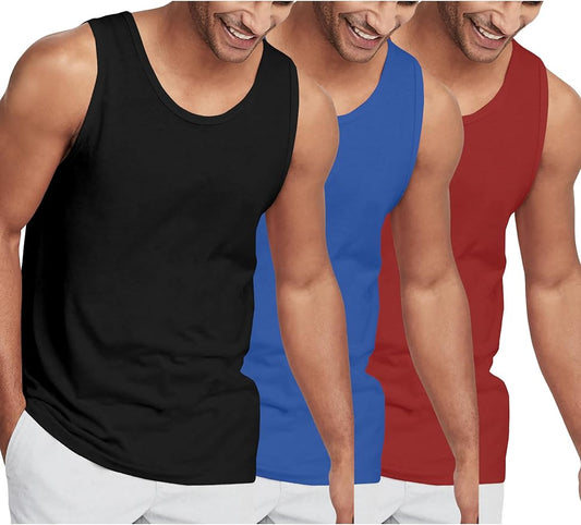 Hat and Beyond Mens Tank Top Soft Performance Boxing Gym Shirts Plain Muscle Tee