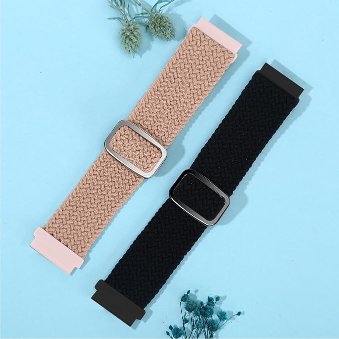 2 Pack Quick Release Braided Bands - 18mm 19mm 20mm 22mm 24mm Solo Loop Adjustable Soft Band for Women Men