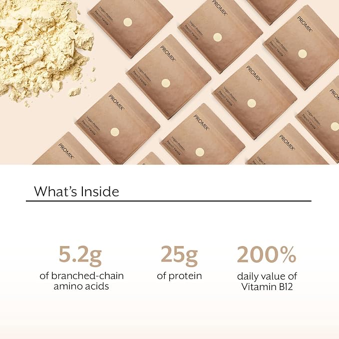 ProMix Nutrition Vegan Protein Powder, 25g Plant Based Canadian Yellow Pea Protein, Vitamin B12, BCAAs - Vanilla - 5lb Bulk