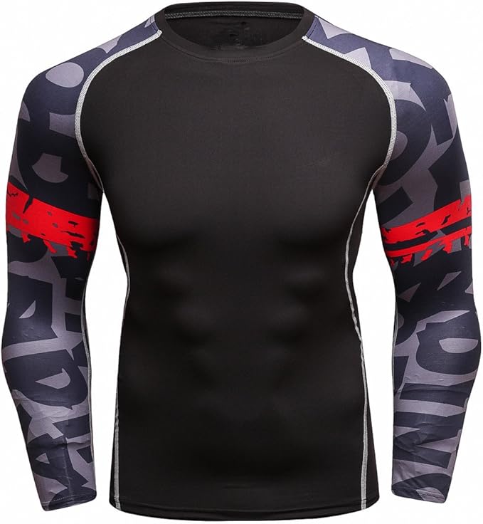Men's Soft Slim Long Sleeve Dry-Fit Compression Gym Trainning Shirt