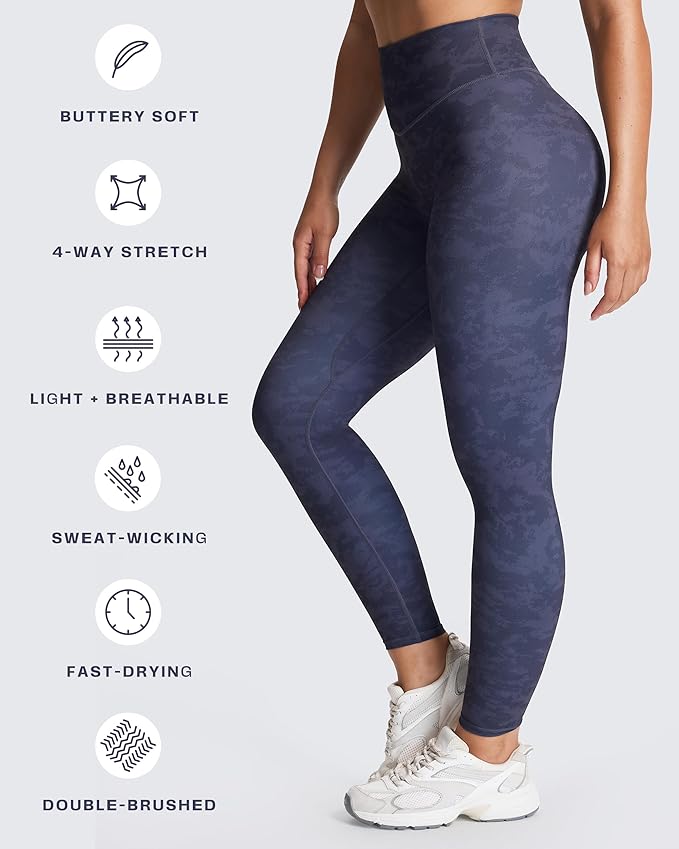 Aoxjox High Waisted Workout Leggings for Women Tummy Control Buttery Soft Yoga Metamorph Deep V Pants 26"