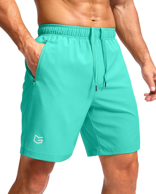 G Gradual Men's Athletic Running Shorts with Zipper Pockets Quick Dry 7"/ 5"/ 9" Workout Gym Shorts for Basketball Hiking