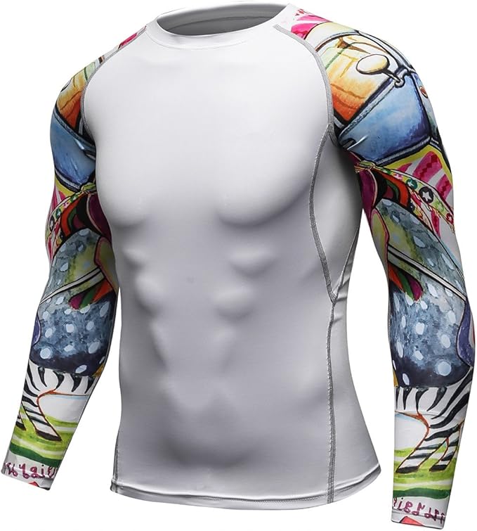 Men's Soft Slim Long Sleeve Dry-Fit Compression Gym Trainning Shirt
