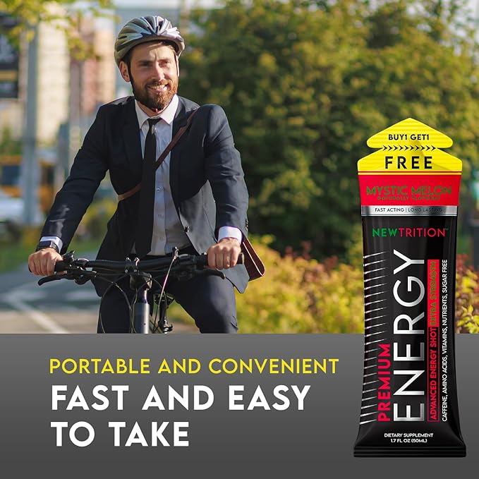 NewTrition® Extra Strength Energy Shots, 250mg Caffeine Energy Shots with Vitamin B & Amino Acids, Sugar-Free Vitamin Energy Shot, 1.7 fl oz (Pack of 12, 4 Flavors - Mixed 1)