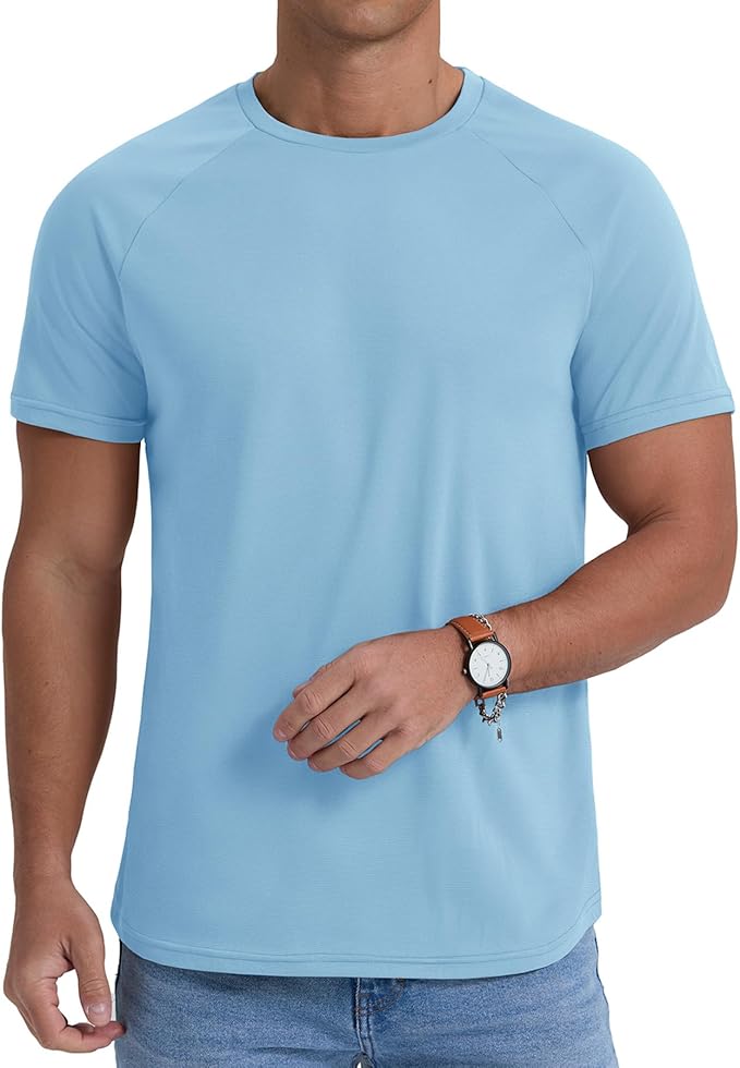 Askdeer Men's T-Shirt Short Sleeve Quick Dry Shirts Lightweight Workout Athletic Tees for Running, Beach, Hiking